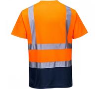 Portwest Hi Vis Contrast Short Sleeve T Shirt Orange / Navy 2XL
