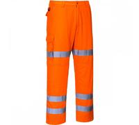 Portwest Hi-Vis 3-Band Combat Trousers Orange Waist: 2XL Inside Leg: 3 2XL 31"