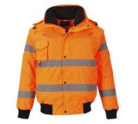 Portwest Hi-Vis 3-in-1 Bomber Jacket, Size: M, Colour: Orange, C467ORRM