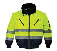 Portwest Hi Vis 3 in 1 Pilot Jacket Yellow / Navy M