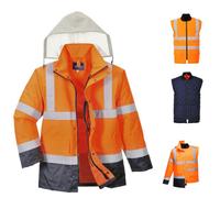 Portwest Hi-Vis 4-In-1 Contrast Traffic Jacket