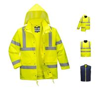 Portwest Hi Visibility 4-in-1 Jacket Yellow Size: XL Colour: Yellow, S XL