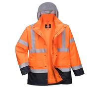 Oxford Weave 300D Class 3 Hi Vis 4-in-1 Traffic Jacket Orange / Navy M