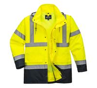 Portwest Hi-Vis 4in1 Contrast Jacket Yellow/Navy Size: M Colour: Yello M