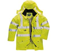 Oxford Weave 300D Class 3 Hi Vis 7-in-1 Traffic Jacket Yellow XS