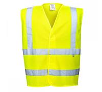Portwest Hi-Vis Anti Static Vest - Flame Resistant, Size: 4X/5X, Colour: Yellow, FR71YER4X/5X