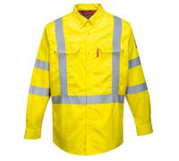 BizFlame Mens 88/12 Flame Resistant Hi Vis Shirt Yellow L
