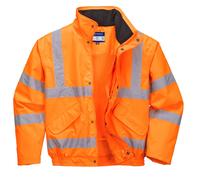 Portwest Hi-Vis Breathable Rain Bomber Jacket Waterproof Breathable Durable RT62