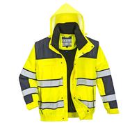 Portwest Hi-Vis Classic Bomber Jacket, Size: XXL, Colour: Yellow/Navy, C466YNRXXL