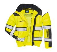 Portwest Hi-Vis Classic Bomber Jacket, Size: 4XL, Colour: Yellow/Black, C466YBR4XL