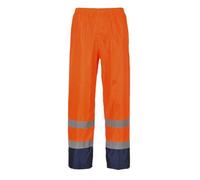 Classic Hi Vis Contrast Rain Trousers Orange / Navy 2XL