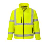 PORTWEST Hi-Vis Classic Softshell Jacket (3L) Full Zipped Waterproof Safety Coat