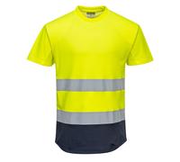 Portwest Hi Vis Contrast Mesh Insert T-Shirt Breathable Safety Workwear Top