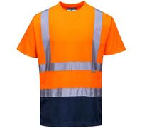 Portwest Hi Vis Contrast Short Sleeve T Shirt Orange / Navy 2XL
