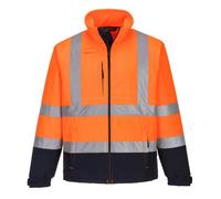 Portwest Fleece Lined Class 3 Hi Vis Jacket Orange / Navy M