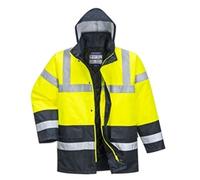 Portwest S466 Hi-Vis Contrast Winter Traffic Jacket Waterproof | Yellow, X Large, Waterproof, 300D, Reflective, Cold Weather, Contrast, High Visibility, Industry