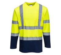 Portwest Hi-Vis Cotton Comfort Contrast T-Shirt Long Sleeve Reflective S280