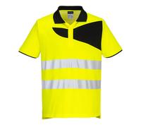 Portwest Hi-Vis Breathable Cotton Comfort Polo Shirt Short Sleeve Workwear Top