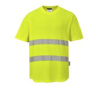Portwest Hi-Vis Cotton Comfort Mesh Insert T-Shirt Short Sleeve Reflective C394