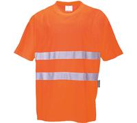 Mens Hi-Vis Breathable Cotton Comfort T-Shirt Moisture 40+UPF Wicking Fabric
