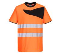 Portwest Hi-Vis Cotton Comfort T-Shirt Moisture Wicking 40+ UPF Rated Fabric