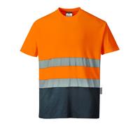 PORTWEST Hi Vis Cotton Comfort T-Shirt Two Tone Reflective Wicking Summer S173