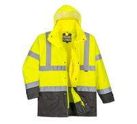 Portwest Hi-Vis Executive 5-in-1 Jacket, Size: S, Colour: Yellow/Grey, S768YGYS
