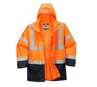 (Orange/Navy, XXL) Portwest Hi-Vis Executive 5-in-1 Jacket