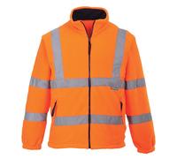 Portwest Hi-Vis Fleece Reflective Safety Work Wear Winter Jacket - F300 Orange
