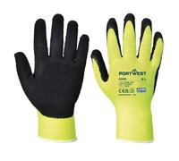 Portwest Hi-Vis Grip Latex Foam Gloves Work Protective Safety Gardening A340(12)