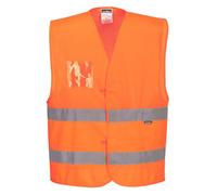 Portwest Hi-Vis Half Mesh Vest, Size: L/XL, Colour: Orange, C494ORRL/XL