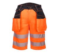 Portwest Hi-Vis Holster Shorts Zip-Off Pockets Cargo Safety Workwear Mens PW343