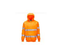 Portwest B304 Hi-Vis Hoodie Reflective Kangaroo Pocket Orange | Orange, 4X Large, EN ISO 20471 Class 3, Bio-Motion Tape, UPF 40+, 300g Brushed Back, Kangaroo Pocket