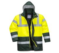 Portwest Hi Vis Jacket Contrast Winter Traffic Waterproof - S466 Yellow Green