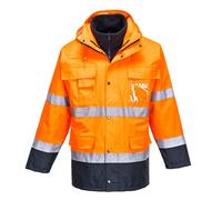 Portwest Lite 3 in 1 Hi Vis Jacket and Detachable Fleece Orange / Navy 2XL