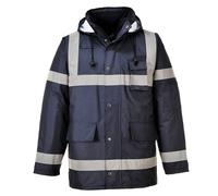 Portwest Hi Vis Lite Iona Traffic Jacket Waterproof Quilt Lined Hood Safety Work