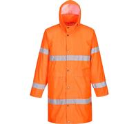 Portwest Hi Vis Long Rain Coat Orange 3XL