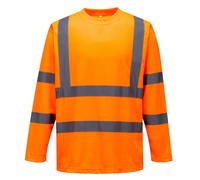 Portwest Hi-Vis Long Sleeved T-Shirt, Size: S, Colour: Orange, S178ORRS