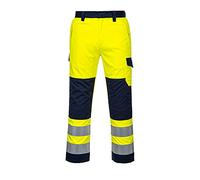 Portwest Hi-Vis Modaflame Trouser, Trouser Length: Regular, Color: Yellow/Navy, Size: S, MV46YNRS