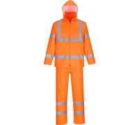 Portwest Hi Vis Packaway Rainsuit Orange L 31"