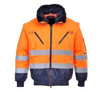 Hi Vis detachable sleeves "Fur lined" 3 in1 Winter Pilot Jacket/Bodywarmer Port
