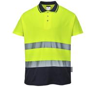Portwest Hi-Vis Polo Shirt S174 Reflective 40+ UPF Certified BNWT Yellow/Navy