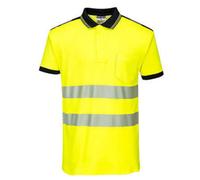 Portwest PW3 Hi-Vis Polo Shirt S/S, Size: L, Colour: Yellow/Black, T180YBRL