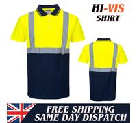 PORTWEST Hi Vis Polo T-Shirt Breathable Two Tone High Visibility Safety Work Top