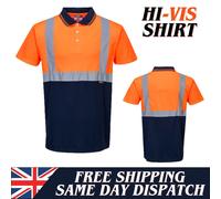 PORTWEST Hi Vis Polo T-Shirt Breathable Two Tone High Visibility Safety Work Top