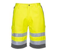 Portwest Hi-Vis Poly-cotton Shorts, Size: L, Colour: Yellow/Grey, E043YGYL
