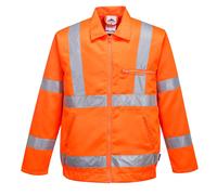 Portwest Hi-Vis Polycotton Bomber Jacket Durable Reflective RT40