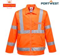 Portwest Hi-Vis Polycotton Bomber Jacket High Visibility Safety Workwear Coat UK