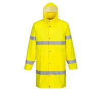 PORTWEST Hi Vis Rain Coat 100cm Waterproof Pack Away Hood Safety jacket H442
