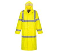 Portwest Hi-Vis Rain Coat Waterproof Long Safety Jacket Reflective Workwear 122C